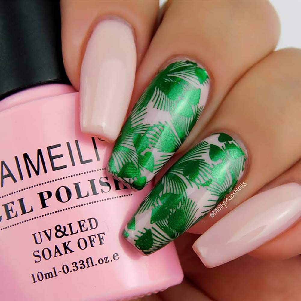 milky pink gel nail polish