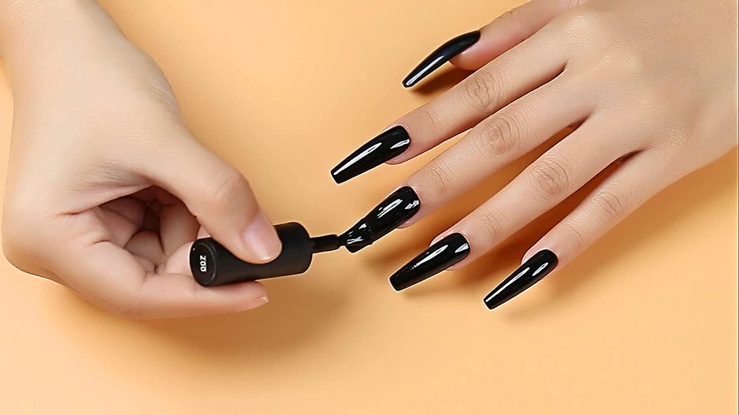 black gel nail art