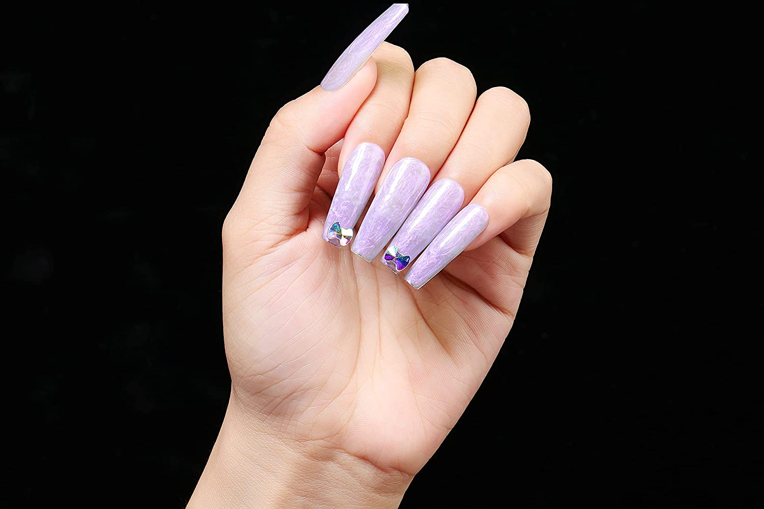coffin purple nail designs