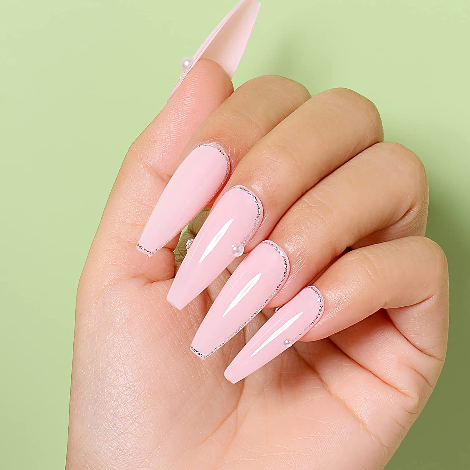 almond nude nails