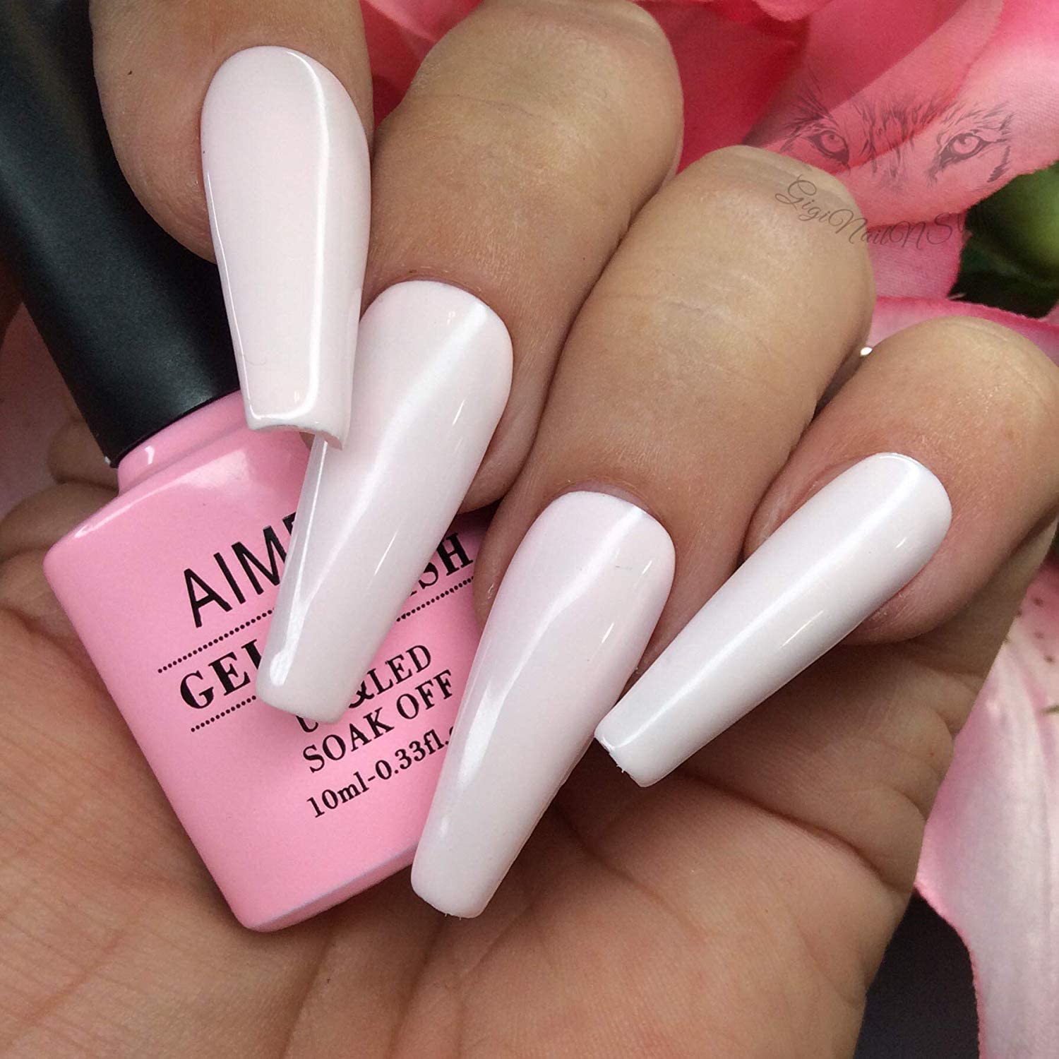 light pink almond nails