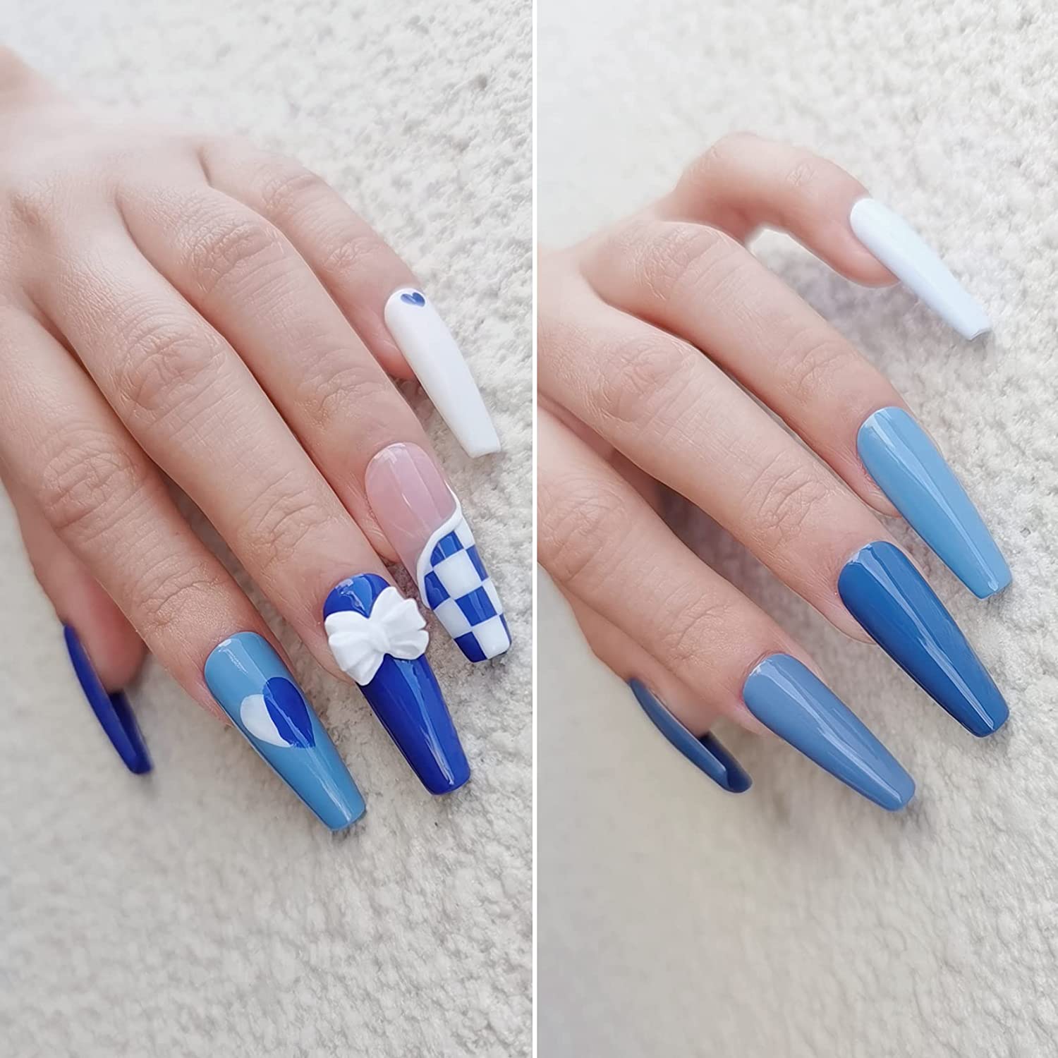 blue green nail polish