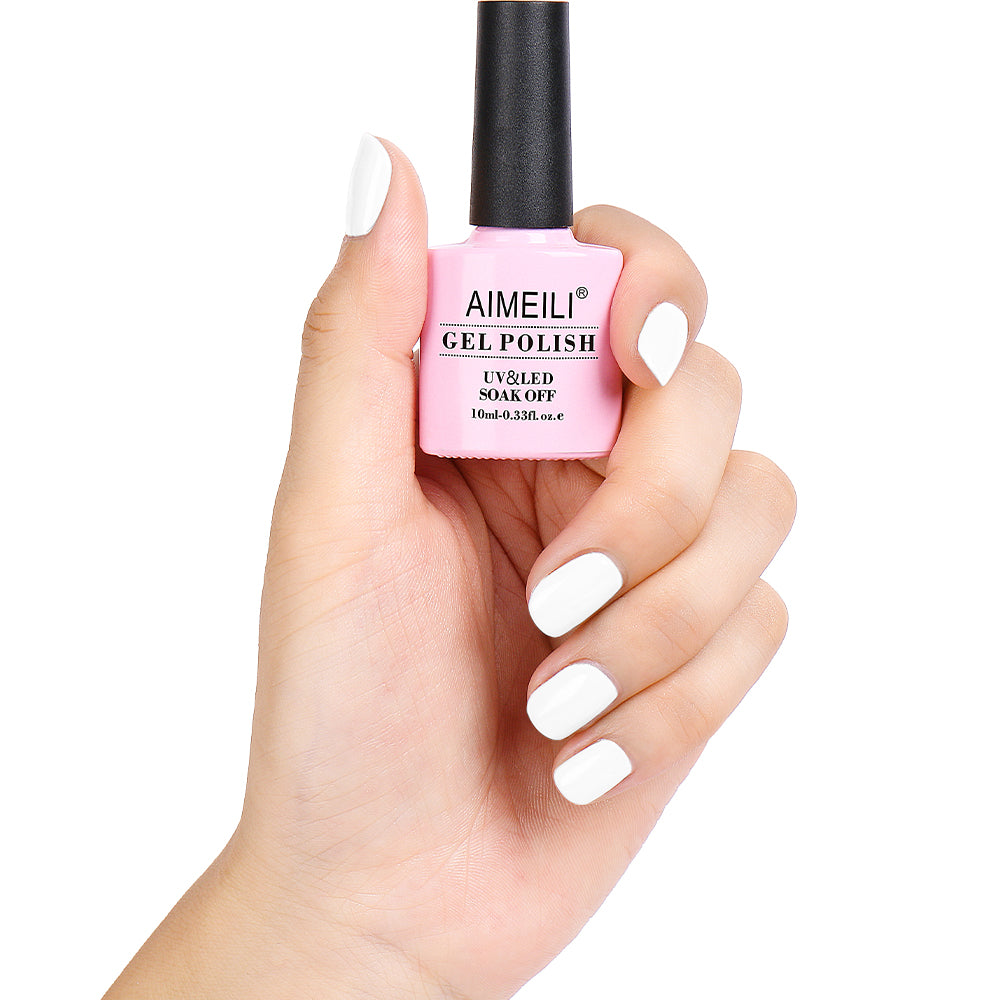 white gel nail polish
