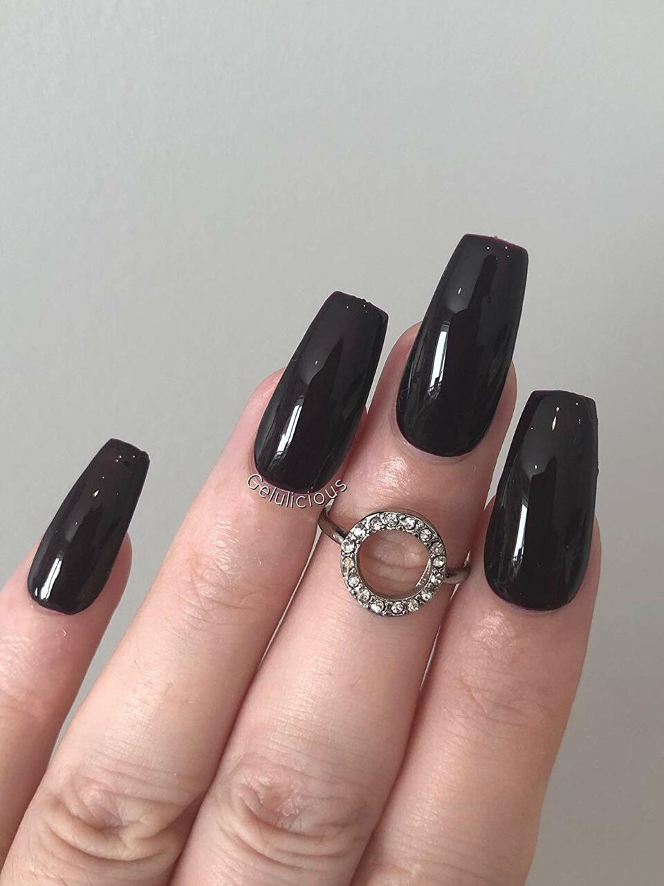 coffin burgundy nails