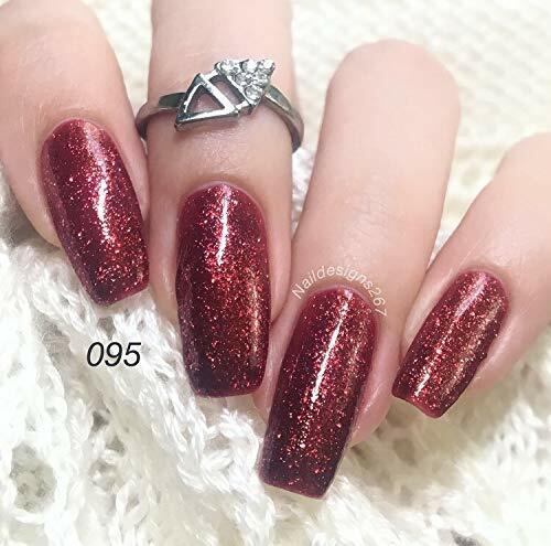 black nail polish with red glitter