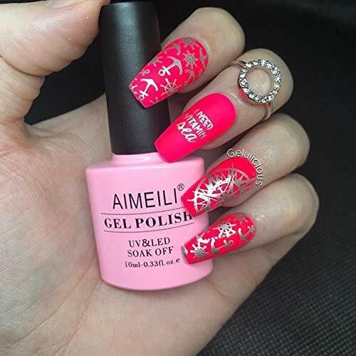 neon pink nail polish