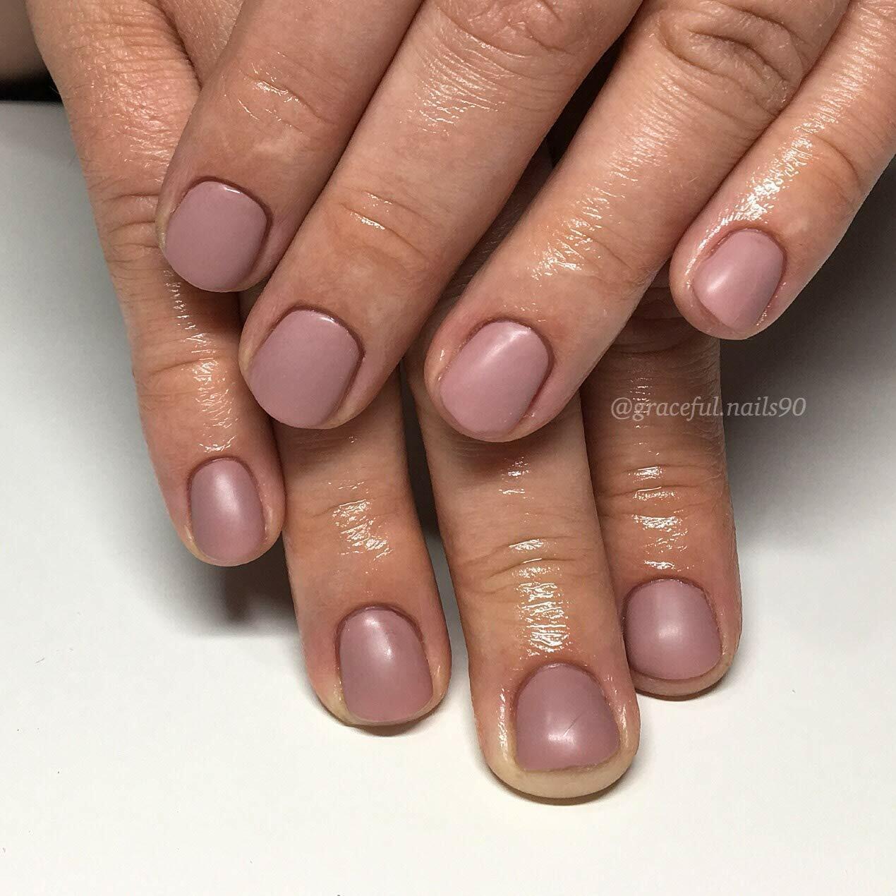 matte pink nails
