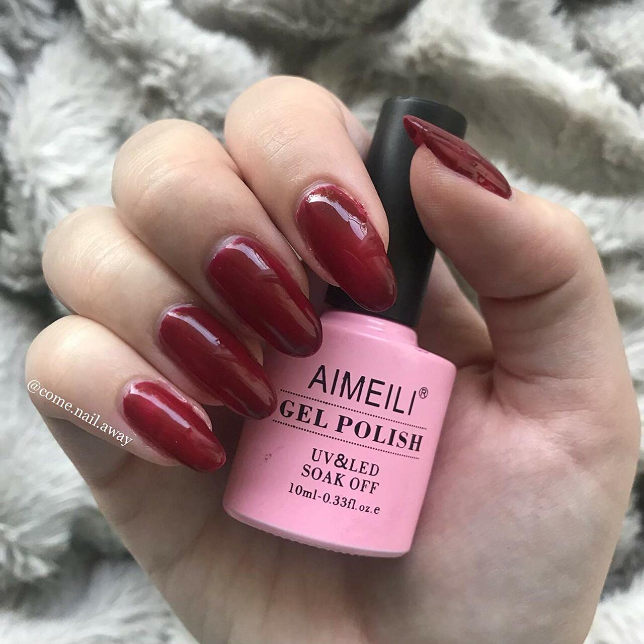 dark red nail polish