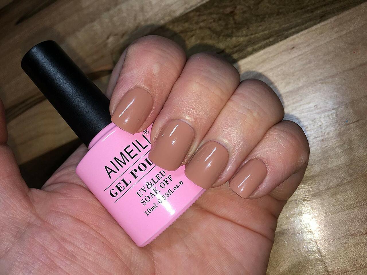 nude pink gel polish