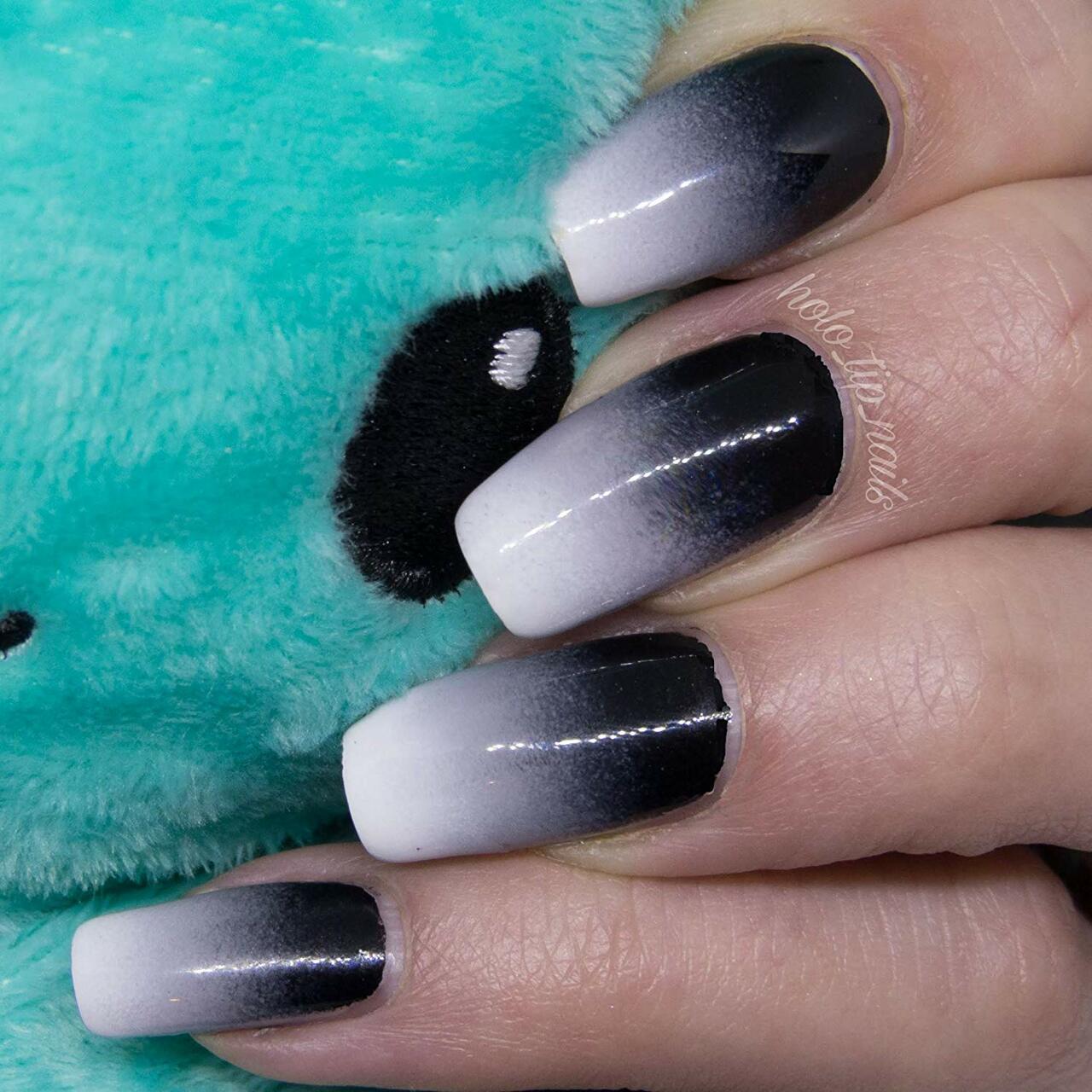 black and white nails