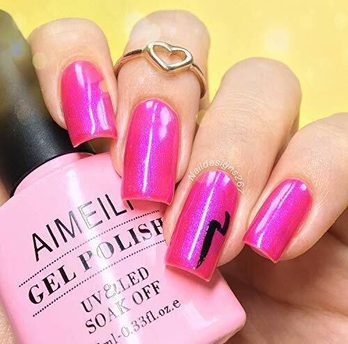 neon light pink nail polish