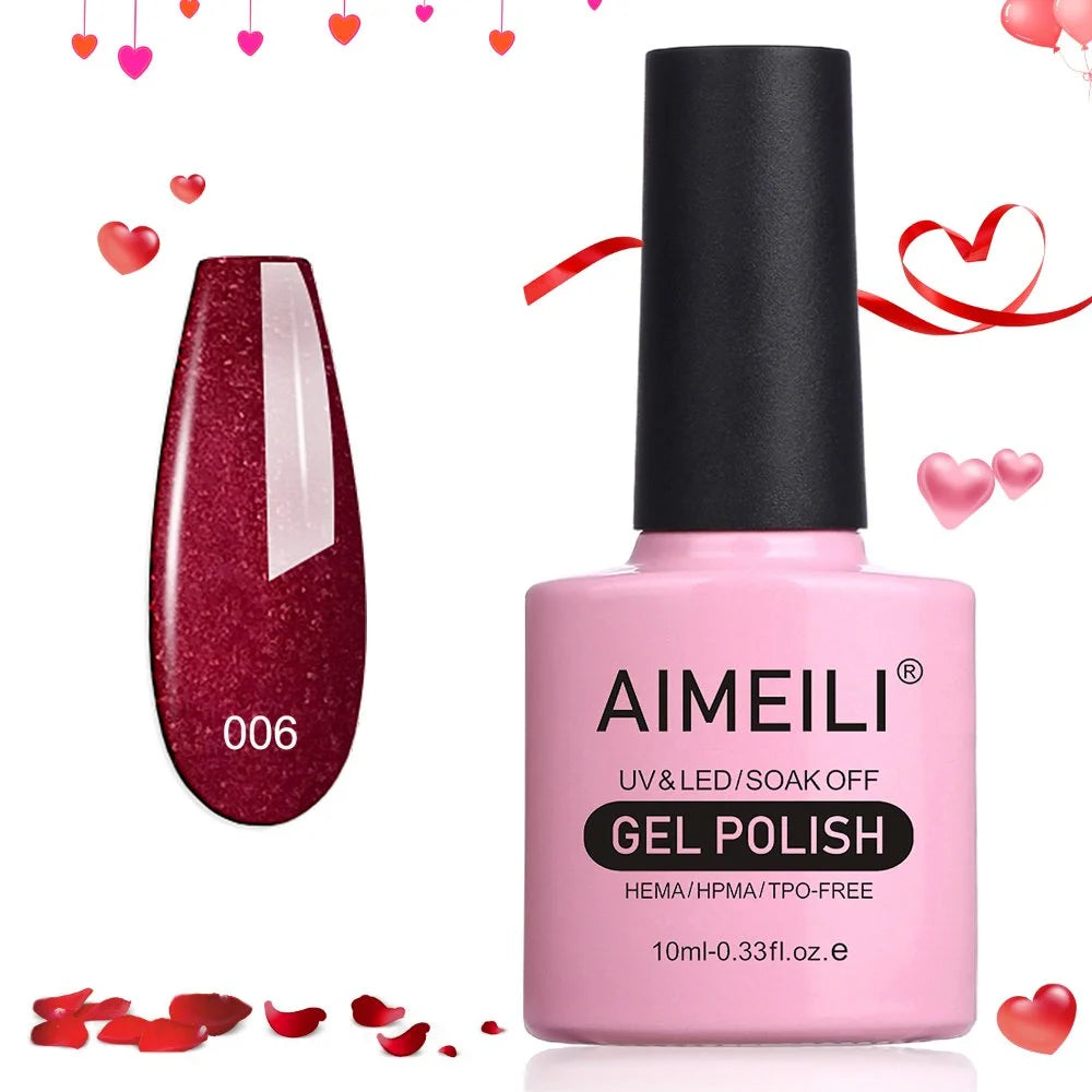 Red glitter gel nail polish