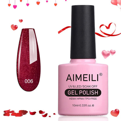 Red glitter gel nail polish