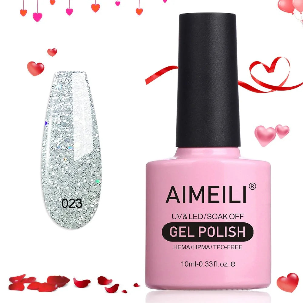 silver glitter gel nail polish