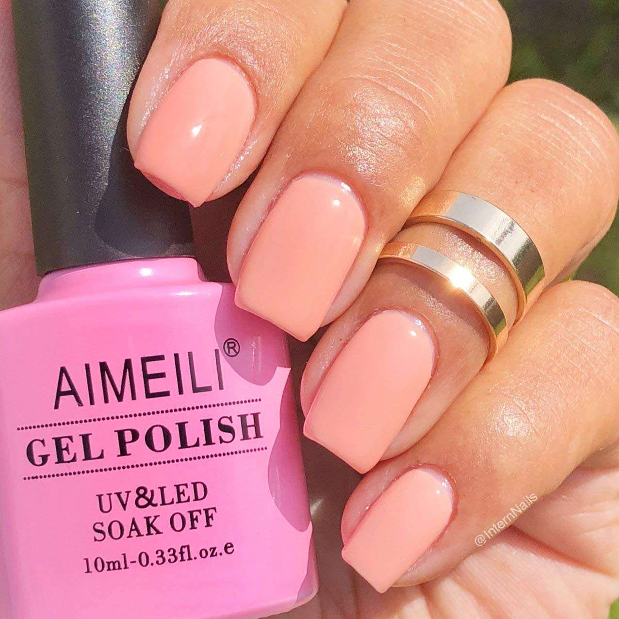 peachy pink nails