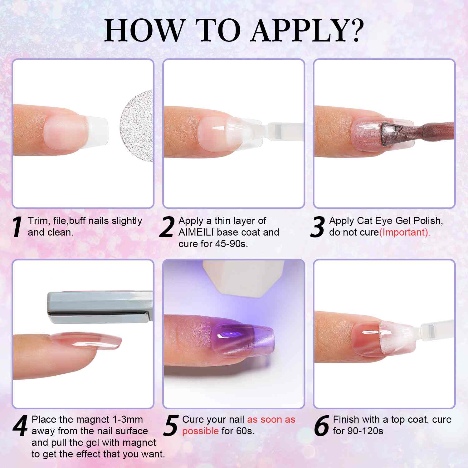 AIMEILI HEMA-Free Cat Eye Gel Polish Set 6pcs – Kit 104