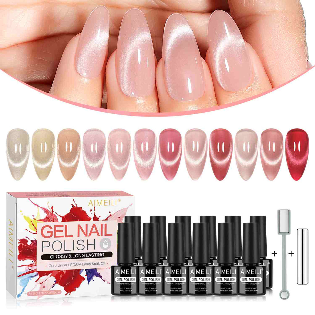 AIMEILI Cat Eye Gel Polish Set – 12 Colors 46