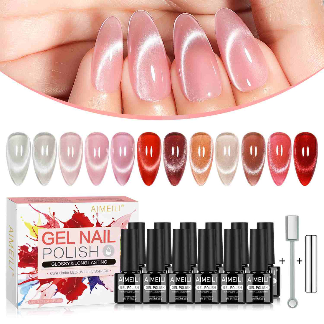 AIMEILI Cat Eye Gel Polish Set – 12 Colors 48