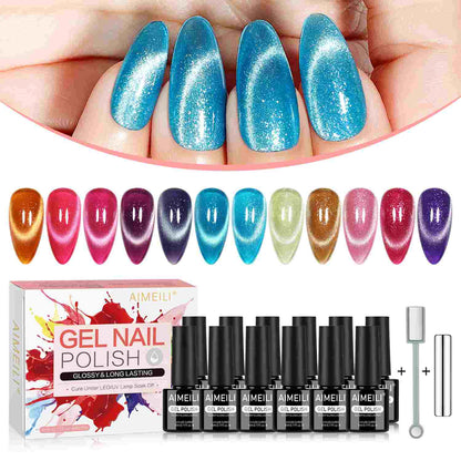 AIMEILI Cat Eye Gel Polish Set – 12 Colors 49