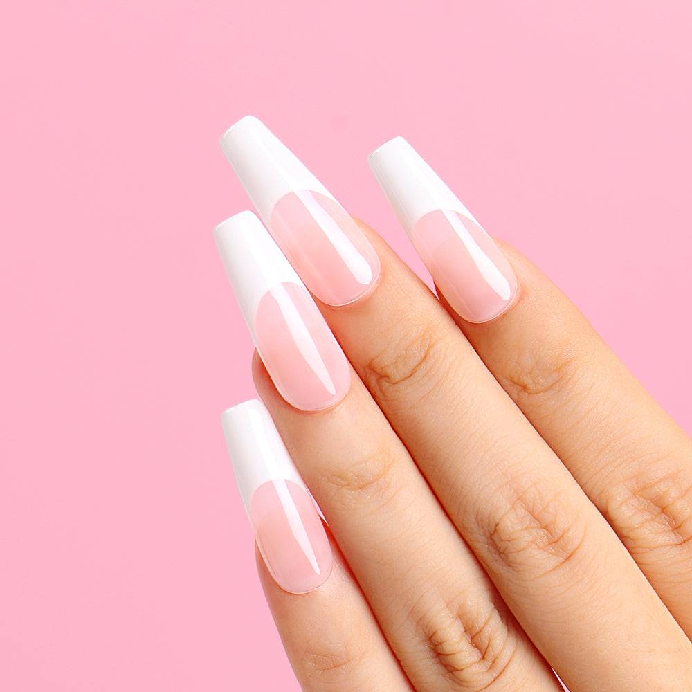 nude french tip nails 