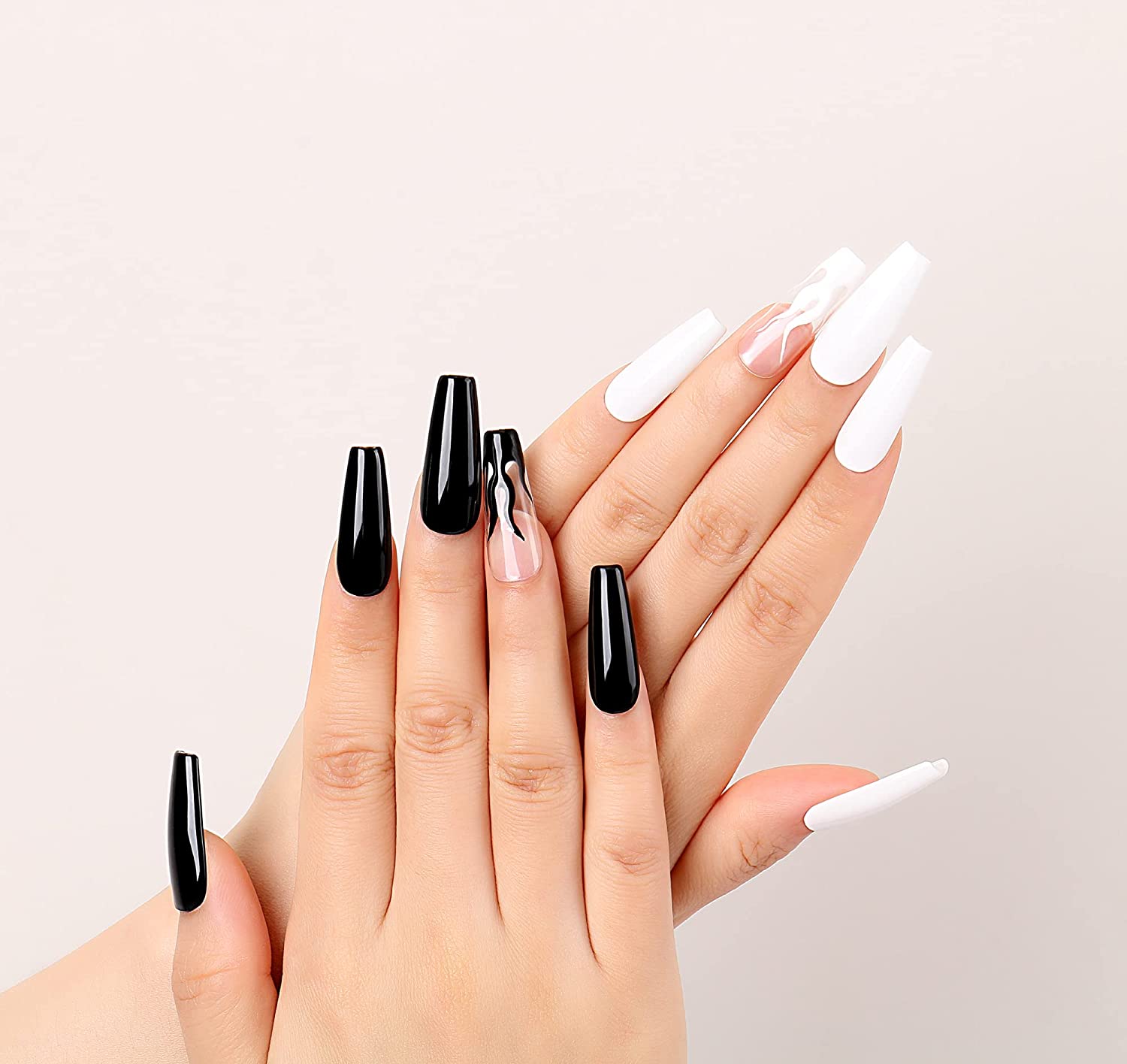 white and black gel nail polish set