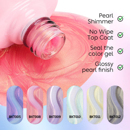 AIMEILI Pearl Glitter Top Coat Gel Polish Set