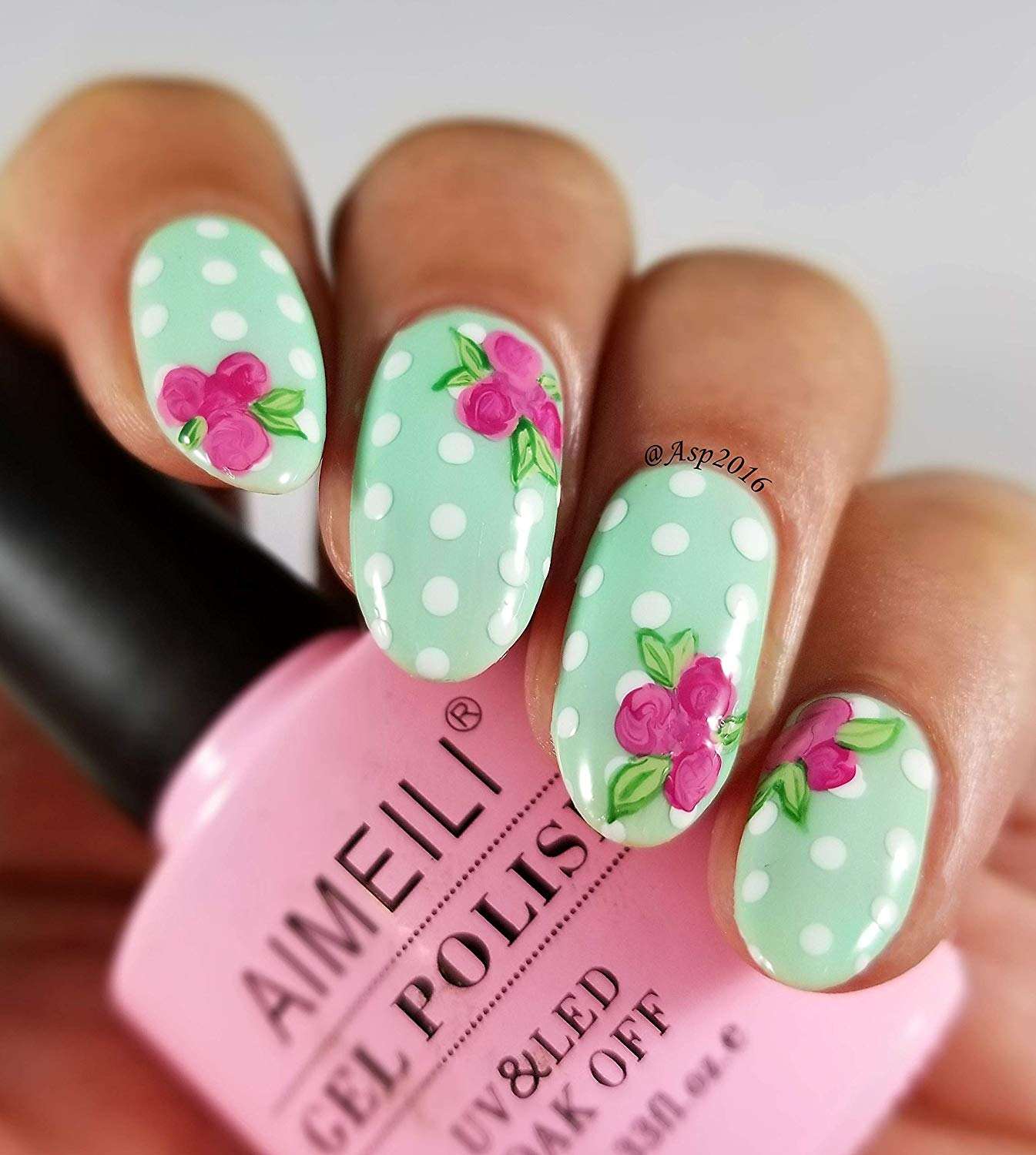 mint green nail designs 