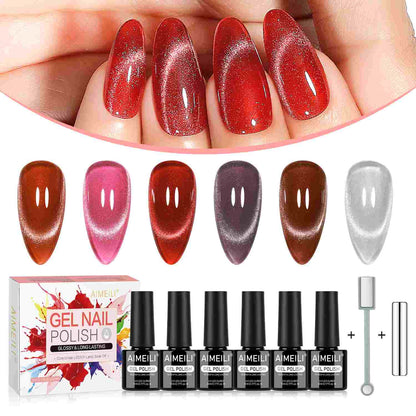 AIMEILI Cat Eye Gel Polish Set – 6 Colors 118