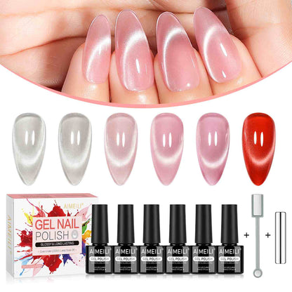 AIMEILI Cat Eye Gel Polish Set – 6 Colors 119