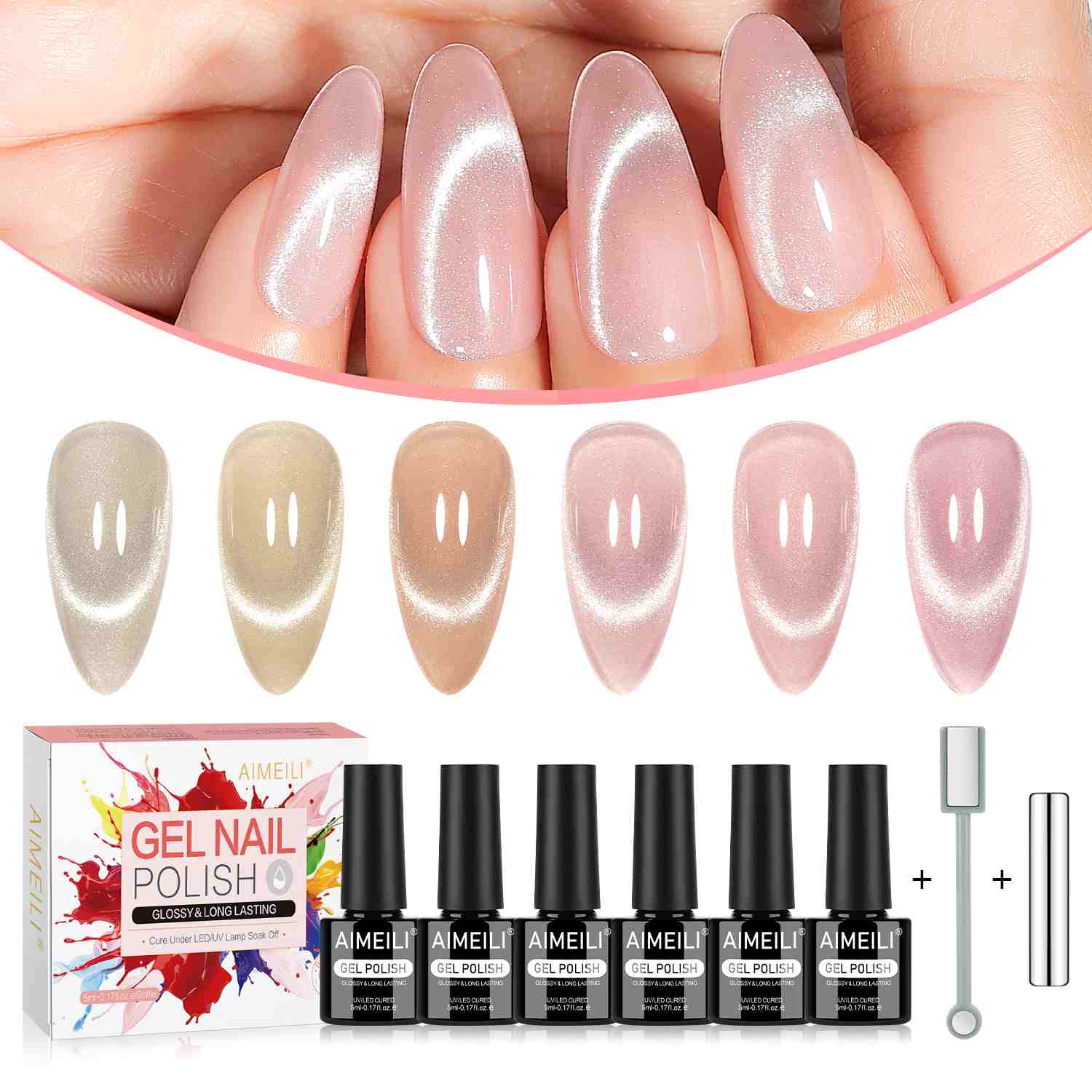 AIMEILI Cat Eye Gel Polish Set – 6 Colors 123