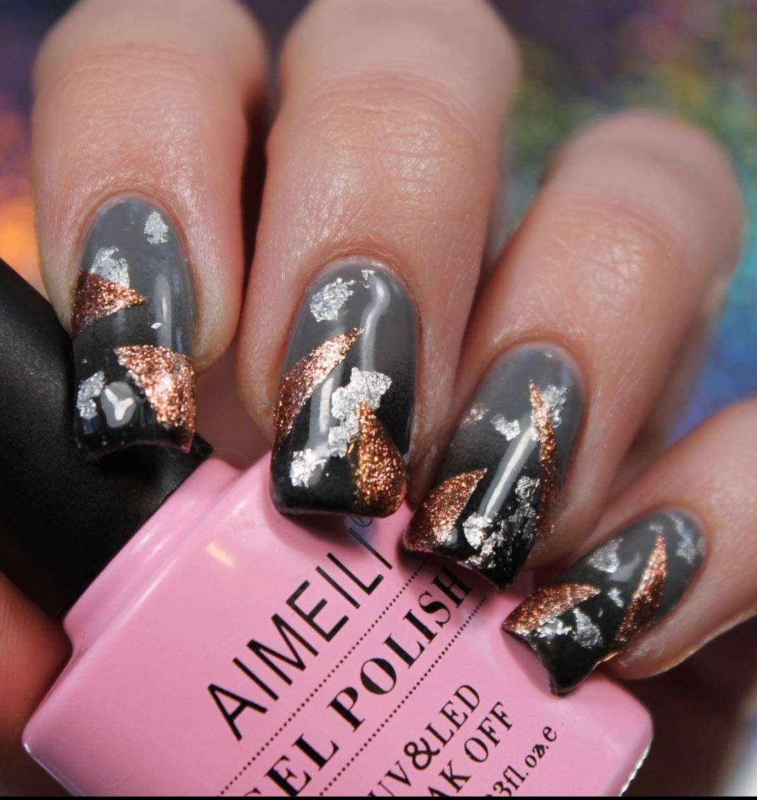 dark grey nail polish