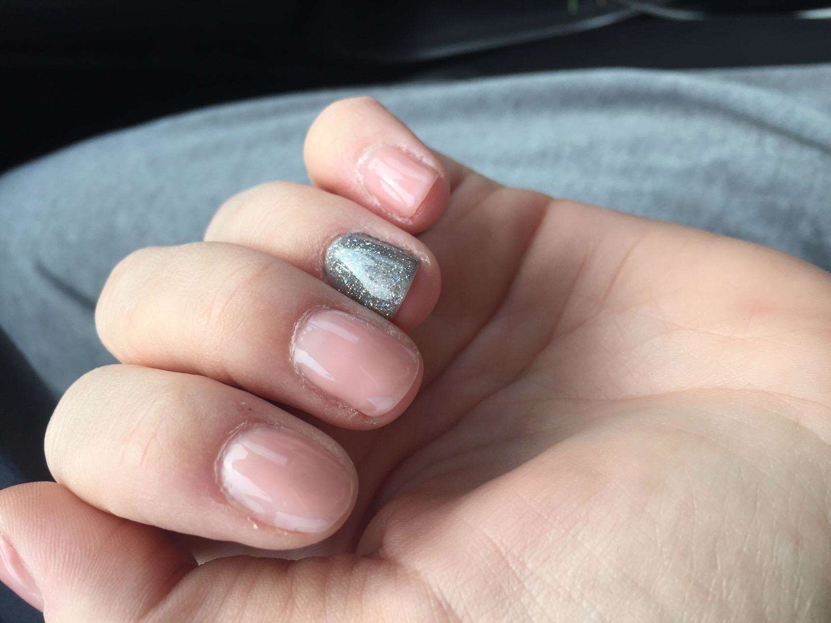 Natural nails | Pink glitter nails, Pink oval nails, Oval glitter nails