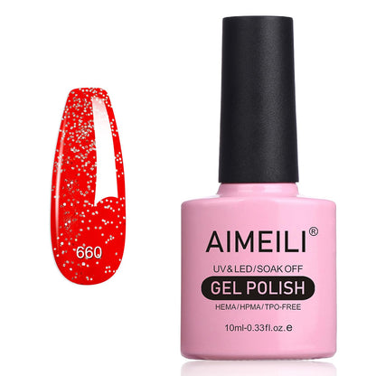red glitter gel nail polish