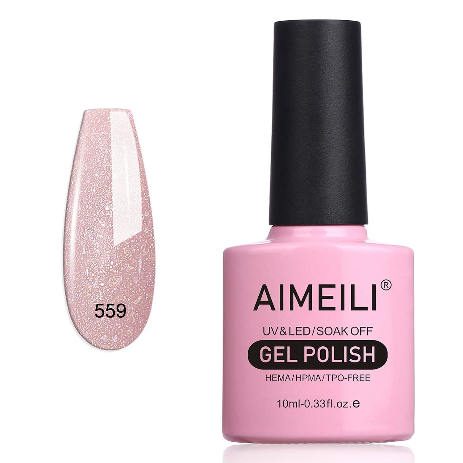 Pink glitter gel polish
