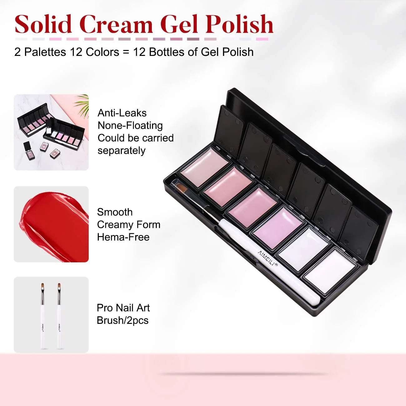 Nail Art Painting Gel Palette, Half Transparent Easy Sing Prevent  Scratching Nail Art Mixed Color Palette Smoothing Surfaces Exquisite for  Nail