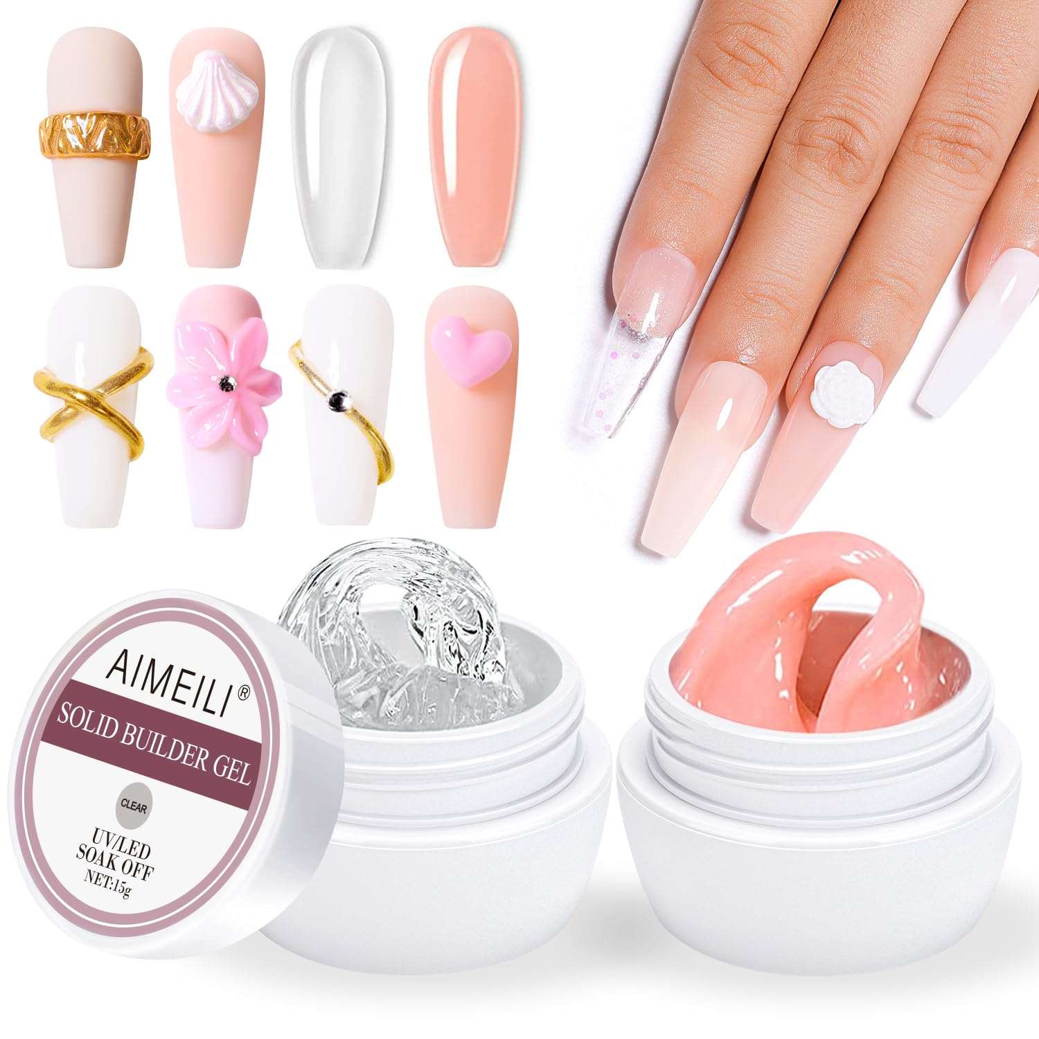  solid Pink builder gel