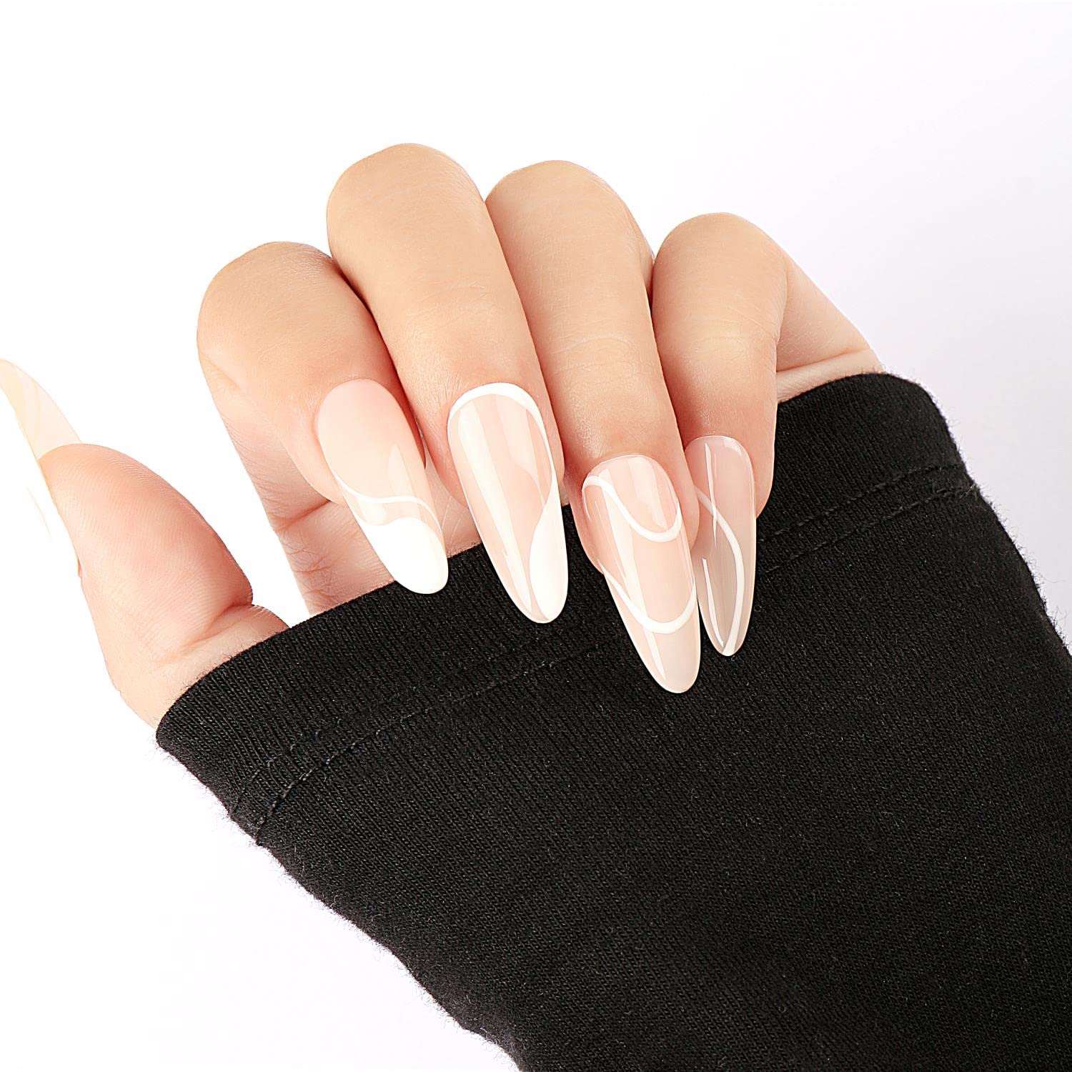 milky french nails 