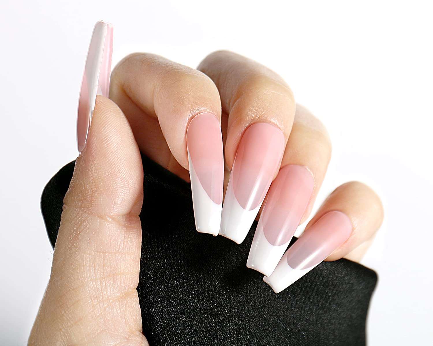 pink clear gel nails 