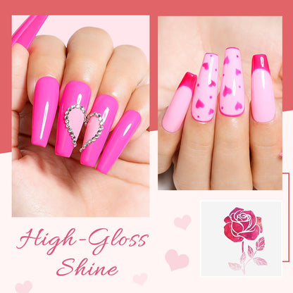 gel hot pink nail polish