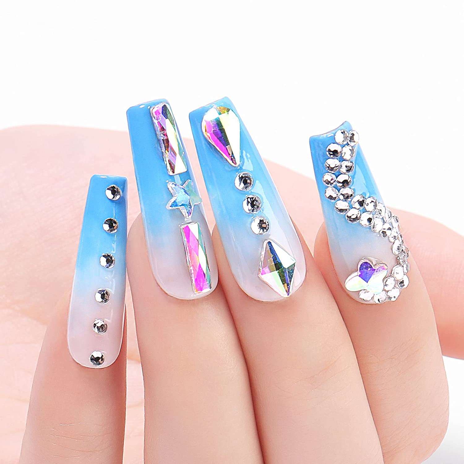 10PCS/Lot Blue Nail Gem Charm Luxury Nail Art Flatback Gems for Nail 3D  Decorations Glitter Manicure Nail Jewelry DIY Charm 2023 - AliExpress