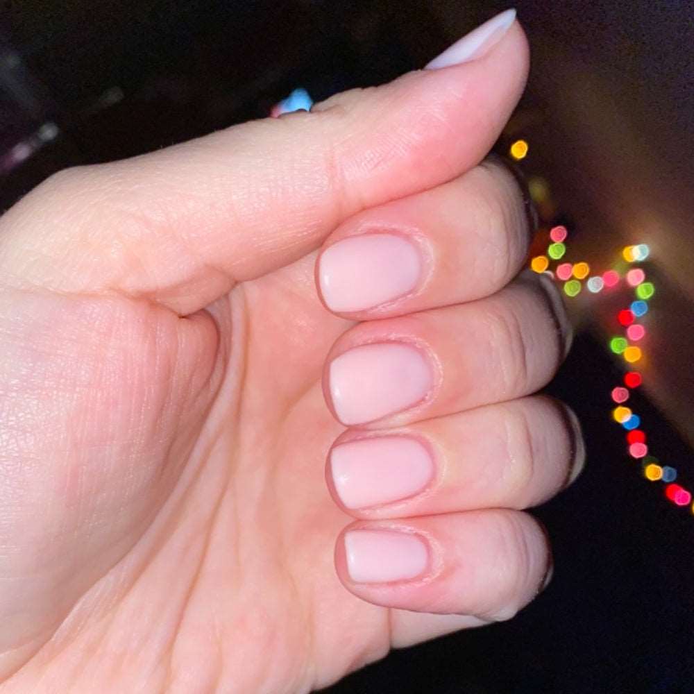 milky pink nails