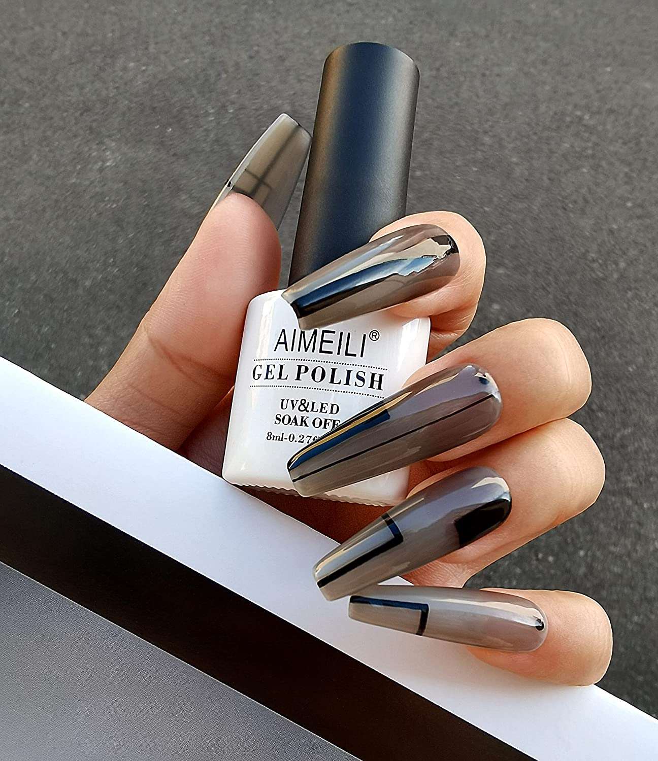 grey gel nail polish