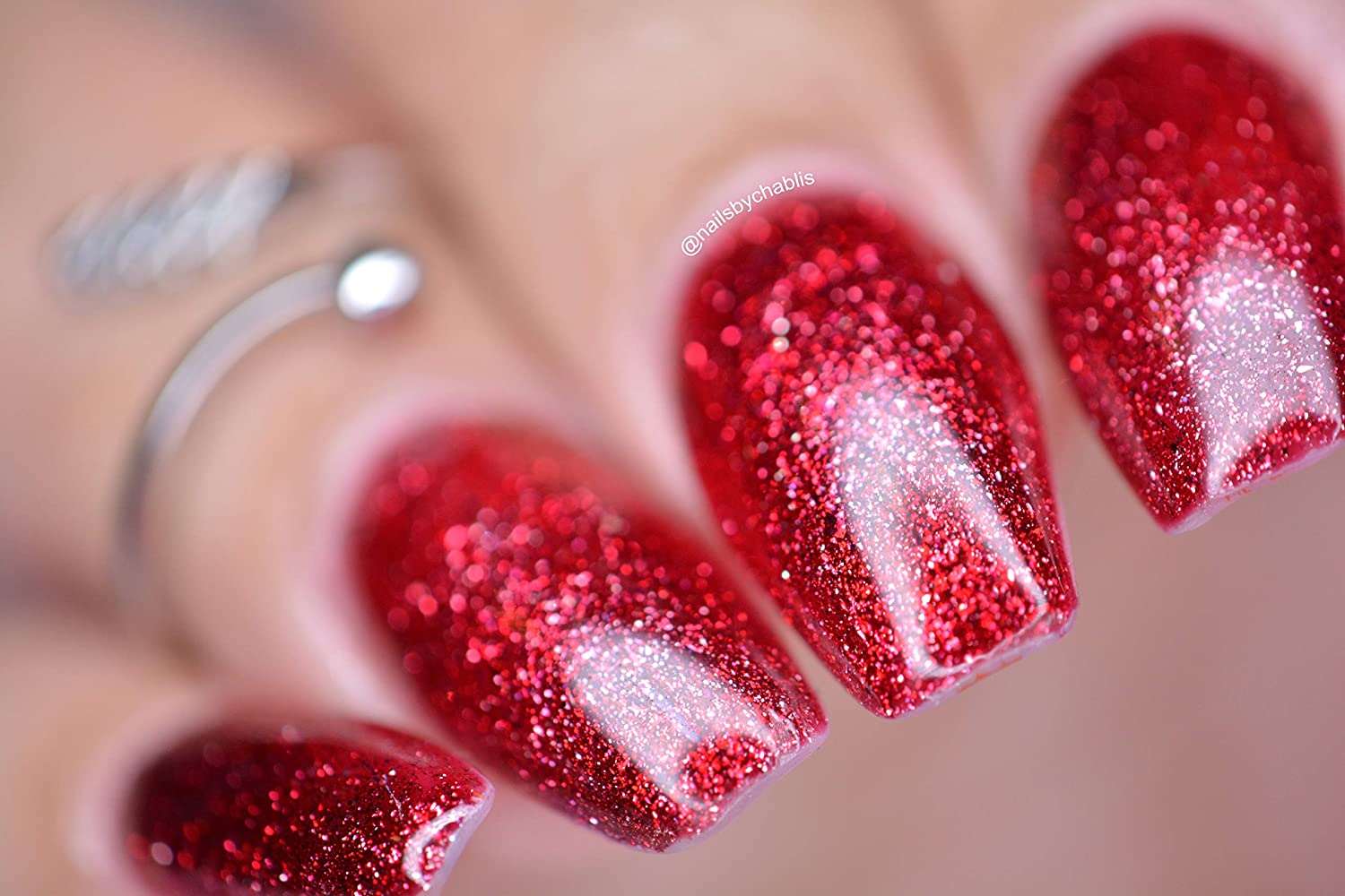 christmas red glitter nail polish 