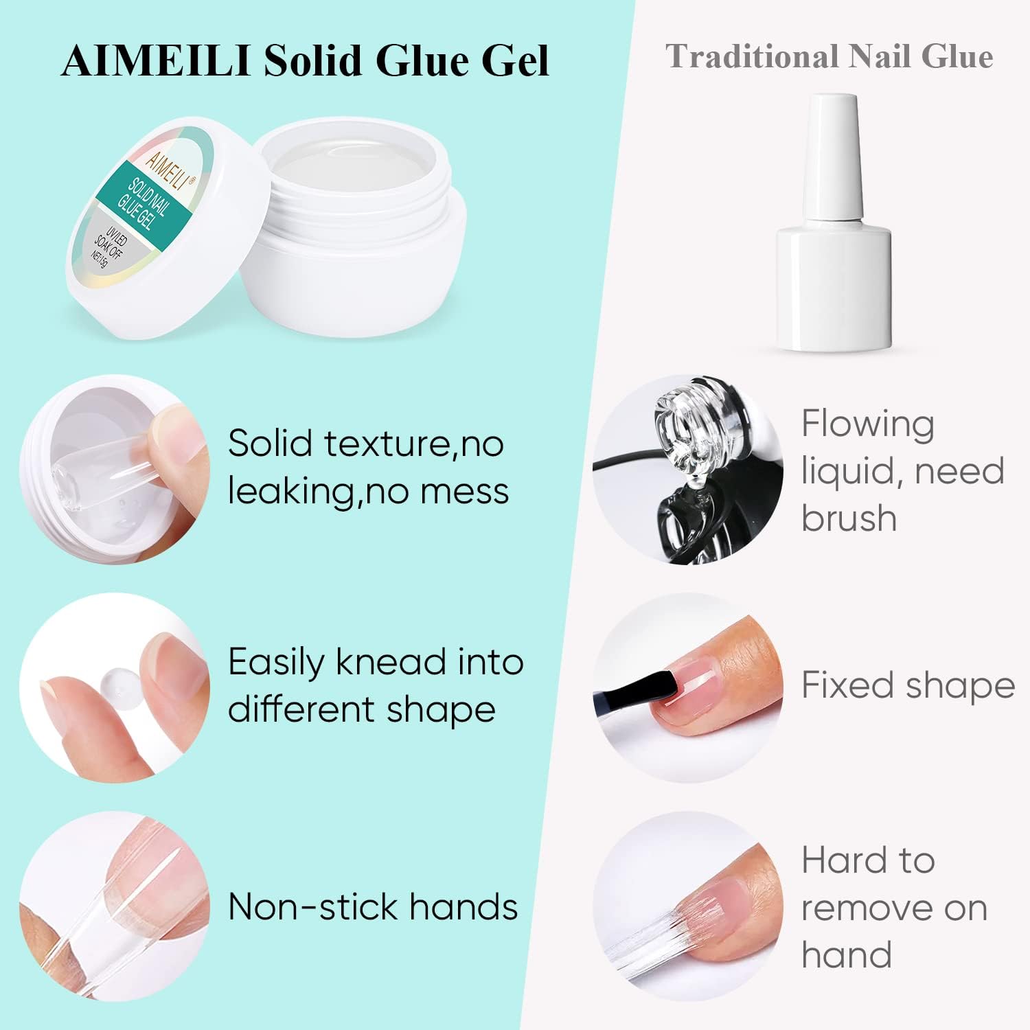 nail glue VS solid glue gel