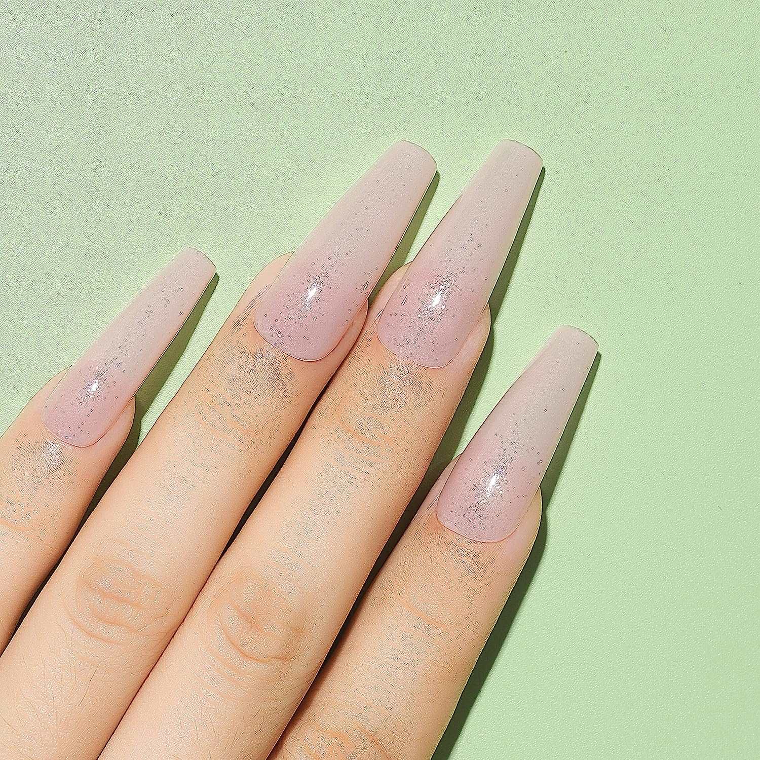 Soft and sparkly, simple baby pink nails for $1. : r/RedditLaqueristas