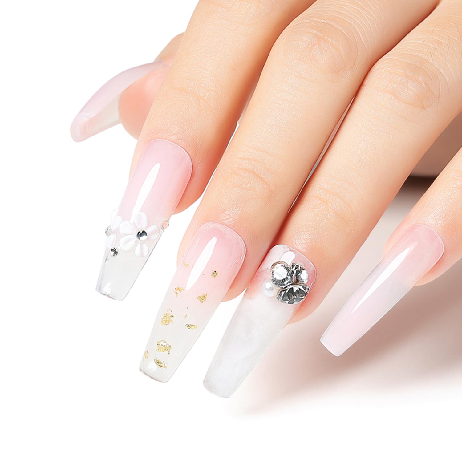 clear acrylic powder nails