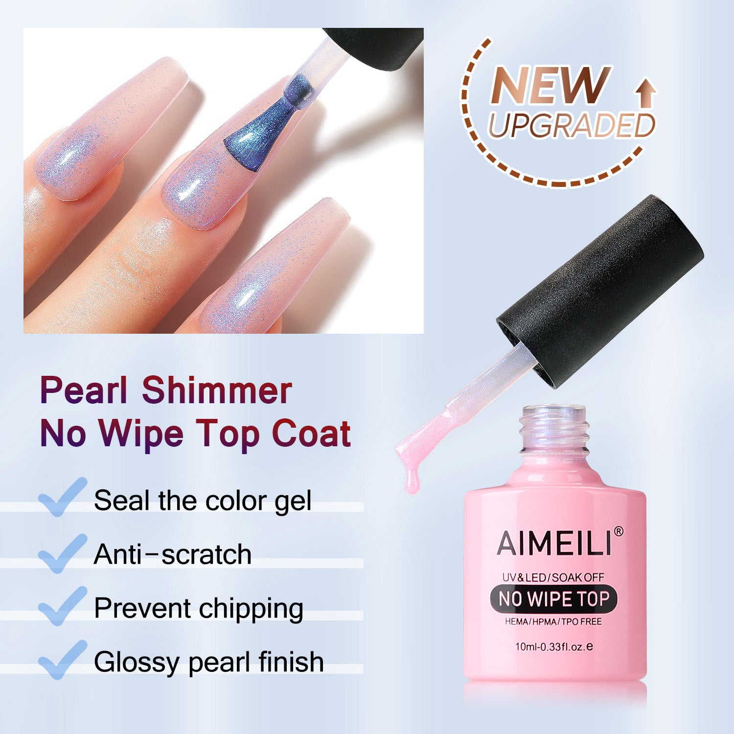 AIMEILI Pearl Top Coat Gel nail polish BKT004