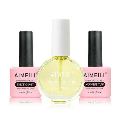 Aimeili Base coat and Top coat and Nail&amp; culicle oil set