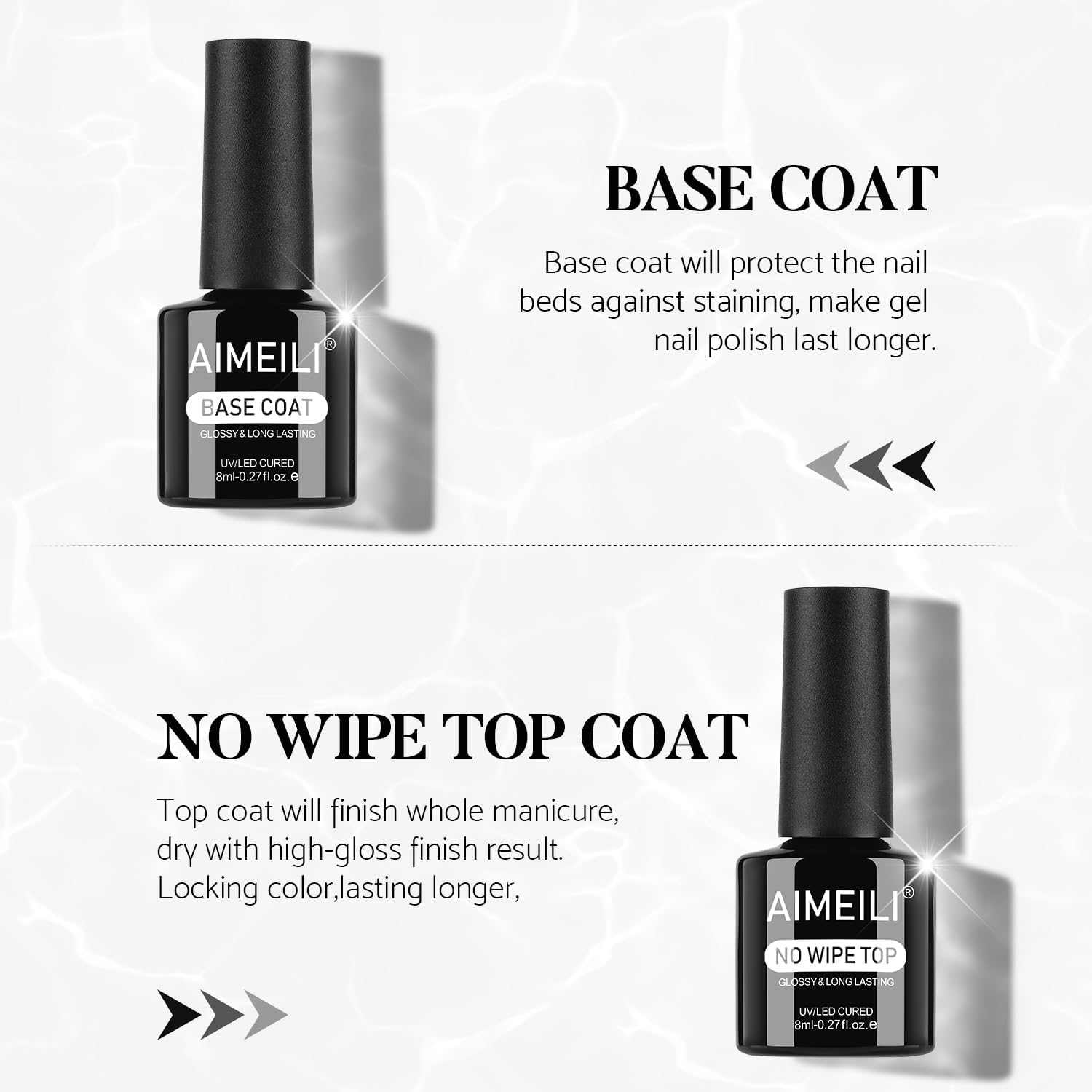 Aimeili Gel Base  and Top Coat 8ml