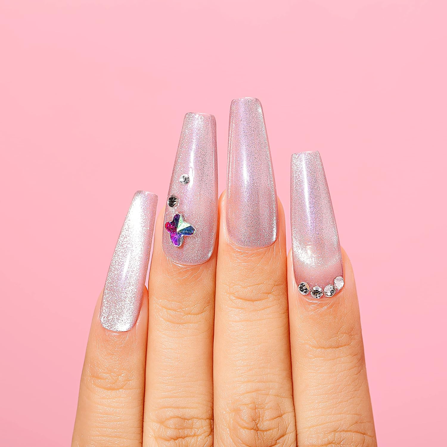 pink cat eye nail designs